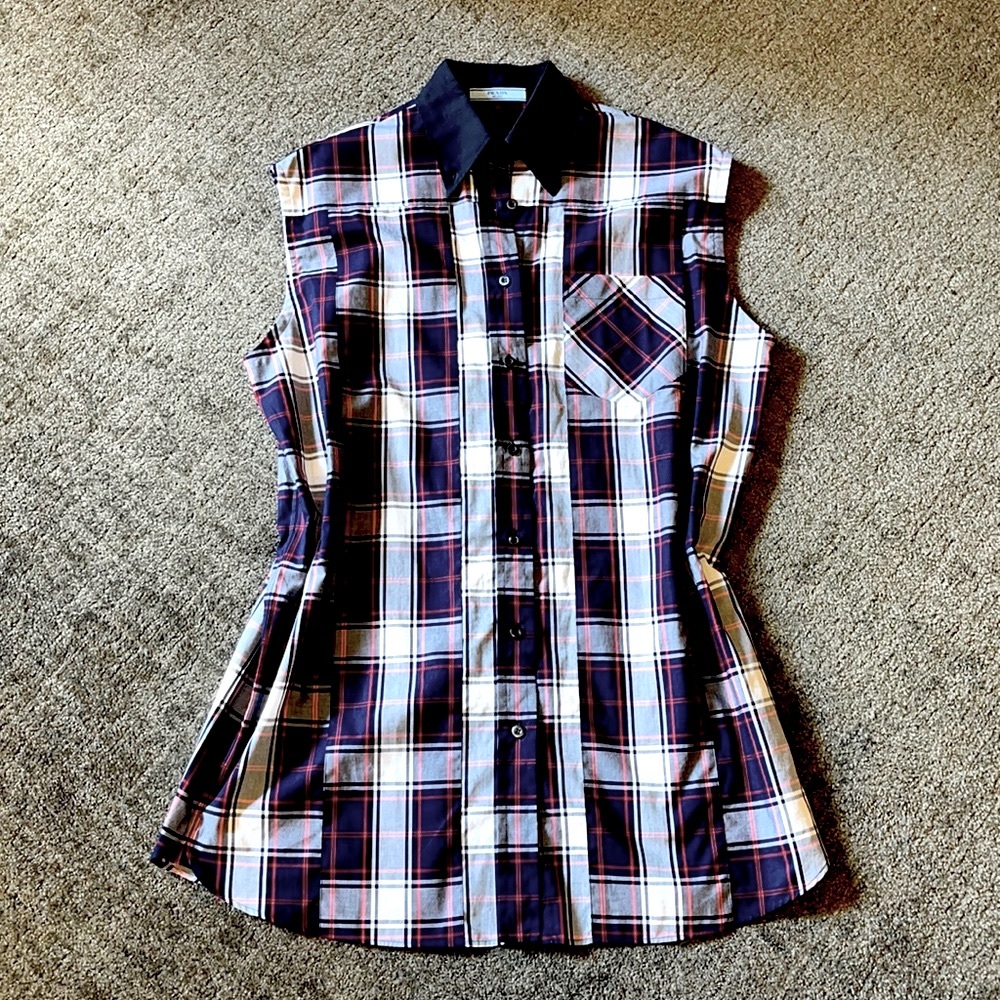 Prada Logo Sleeveless Shirt Dress